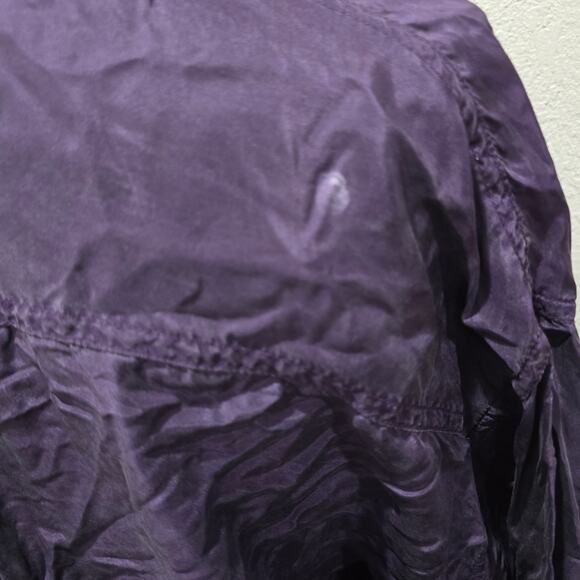 Vintage Robert Stock Purple Silk Button Up Long Sleeve Dress Shirt Men's XL - Picture 3 of 7